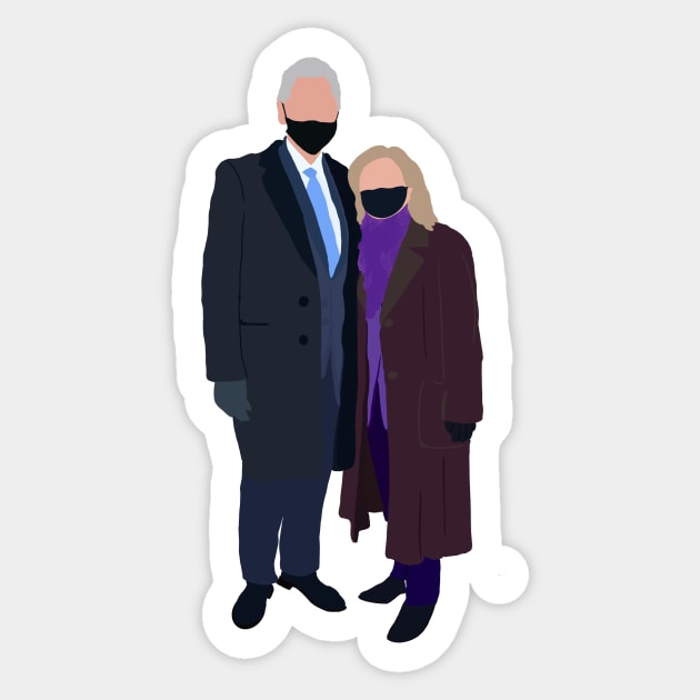 Bill + Hillary Clinton Sticker by GrellenDraws